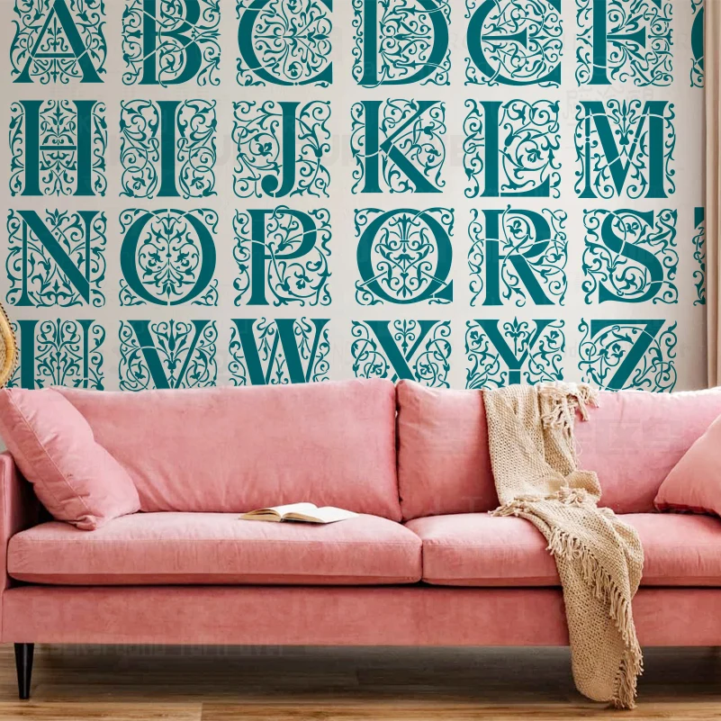 30cm - 50cm Stencil For Decor Large Wall Paint Painting Door Letter Name Number Saying ABC (PRICE IS FOR ONLY ONE LETTER) S907
