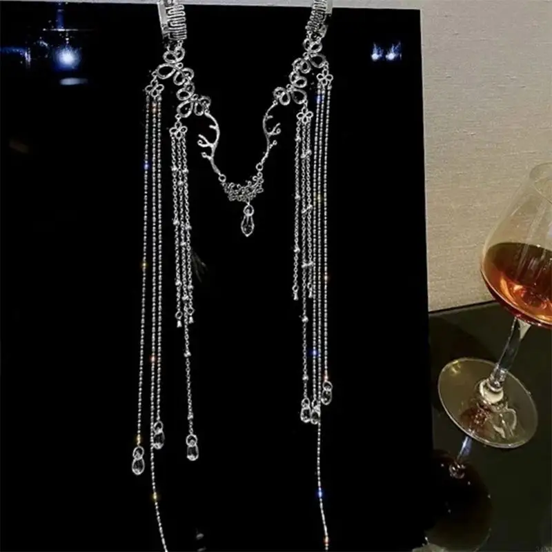 

340D Long Tassel Crystal Retro Hairband for Women Chinese Accessories