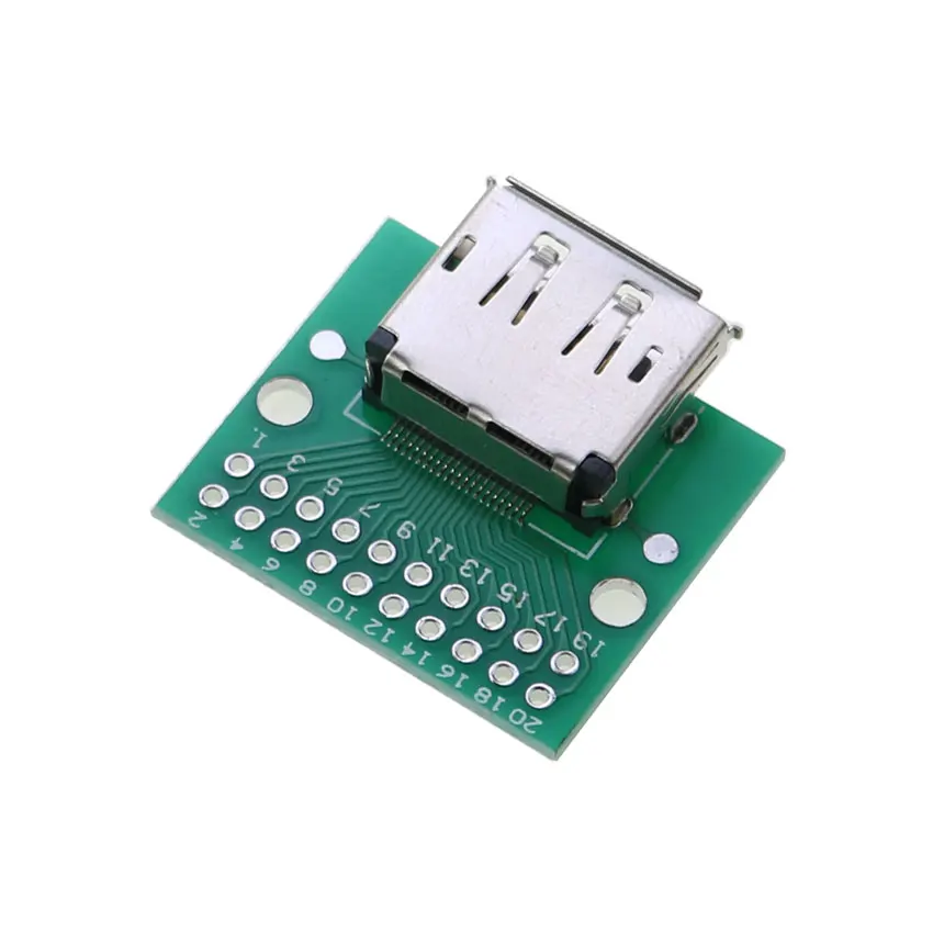 Cltgxdd 1pcs Compatible-HDMI Display Port DP Test Board 20Pin 20P Female Socket Connector with PCB Board