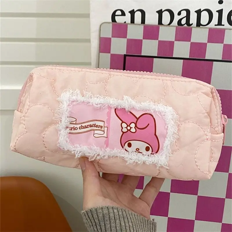 キティ化粧ポーチジッパー女性用化粧バッグ小さな口紅収納ポーチかわいい化粧品クラッチバッグポータブル化粧バッグ