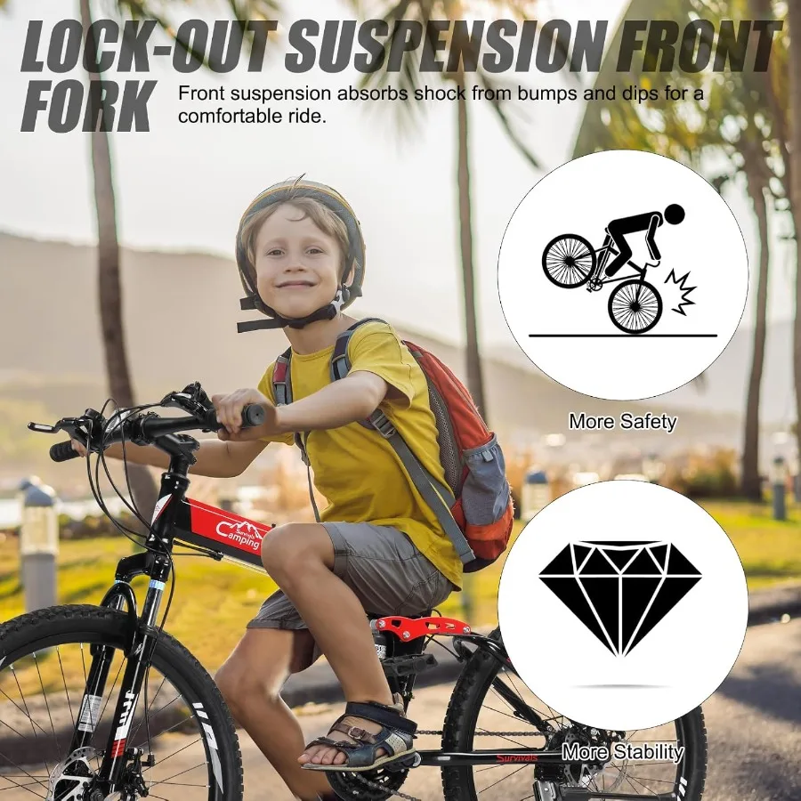 24 26 27.5 بوصة دراجات قابلة للطي للبالغين 21 سرعة دراجة هوائية جبلية دراجة الكبار مع إطار فولاذي عالي الكربون تعليق كامل دوا #5