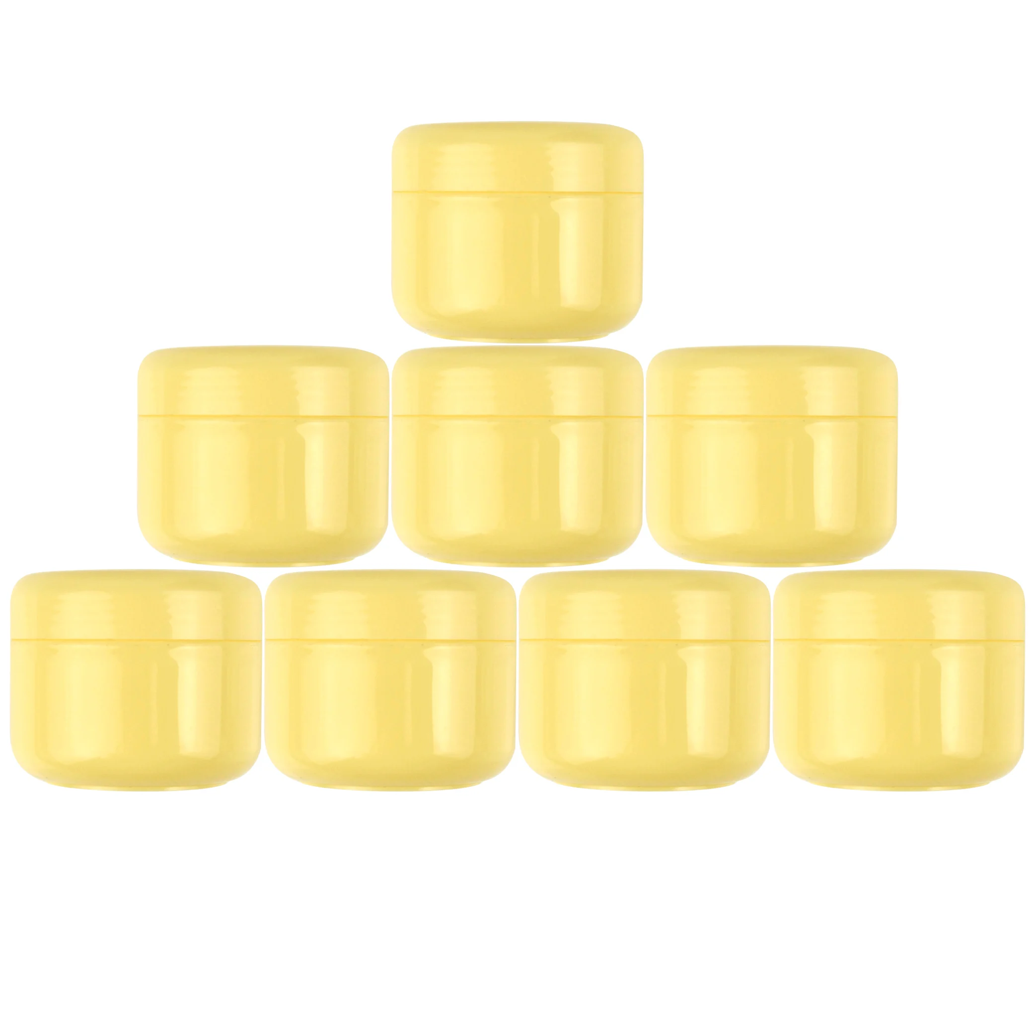 50Pcs 10g/20g/30g/50g/100g Empty Makeup Jar Pot Yellow Refillable Sample Bottles Travel Face Cream Lotion Cosmetic Container