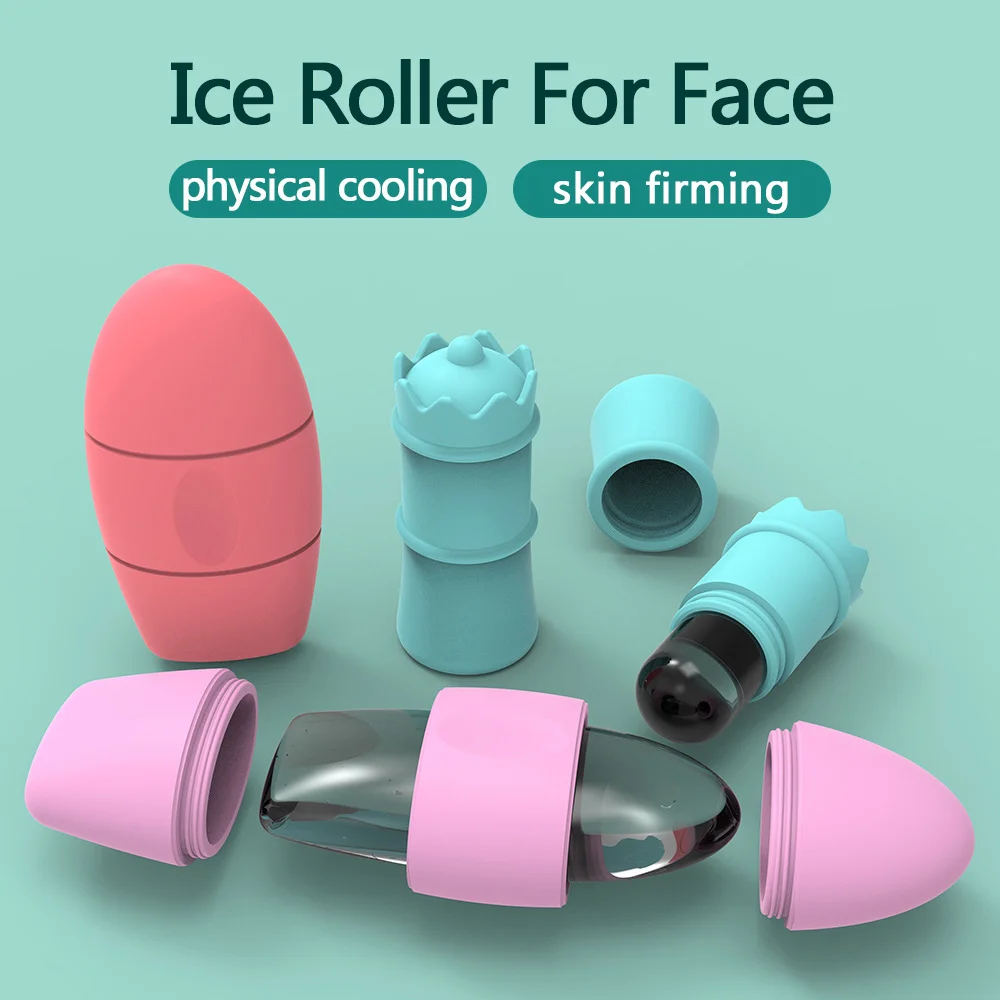1PC ICE Face Roller ซิลิโคนแม่พิมพ์น้ําแข็งนวดหน้า Eye Facial Beauty Skin Care เครื่องมือใช้น้ําแข็งสําหรับรูขุมขนหดตัว