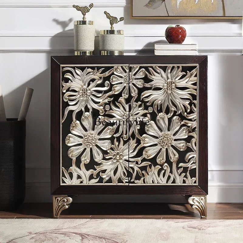 نمط جديد جديد أمريكي خفيف فاخر باب خزانة خزانة خذاء التقسيم الديكور غرفة المعيشة تخزين الخشب الصلب الطعام الجانب ca #5