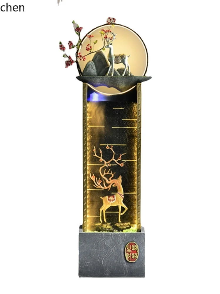 YFY Lucky Water Rockery Fountain Circulating Water Curtain Wall Indoor Living Room Decorations