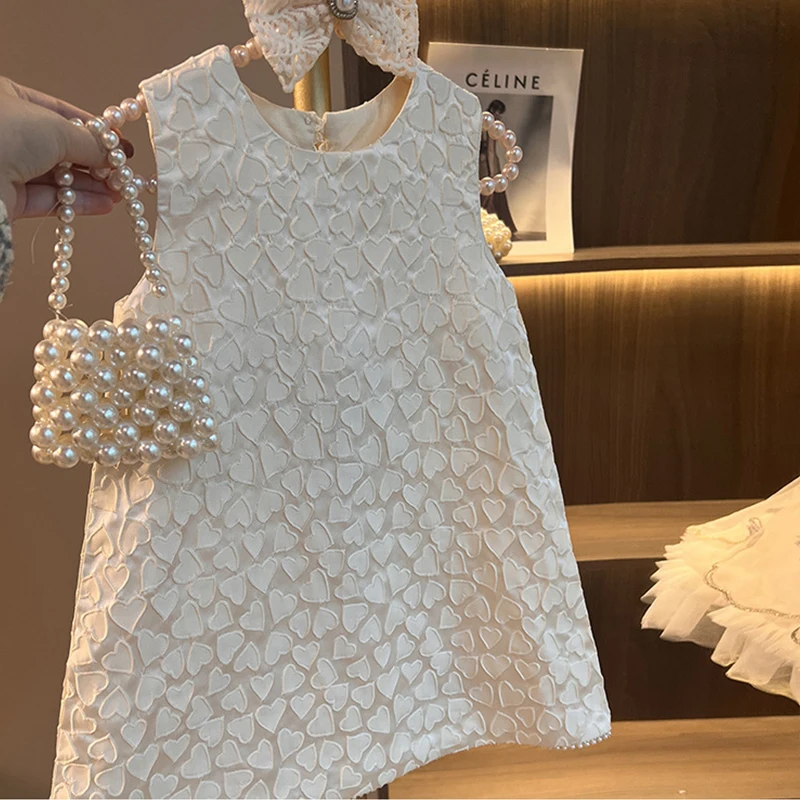 Girl's Vest Dress Princess Dress Stylish Spring Summer Children's Baby Girl French Fashion High-end Party Dress