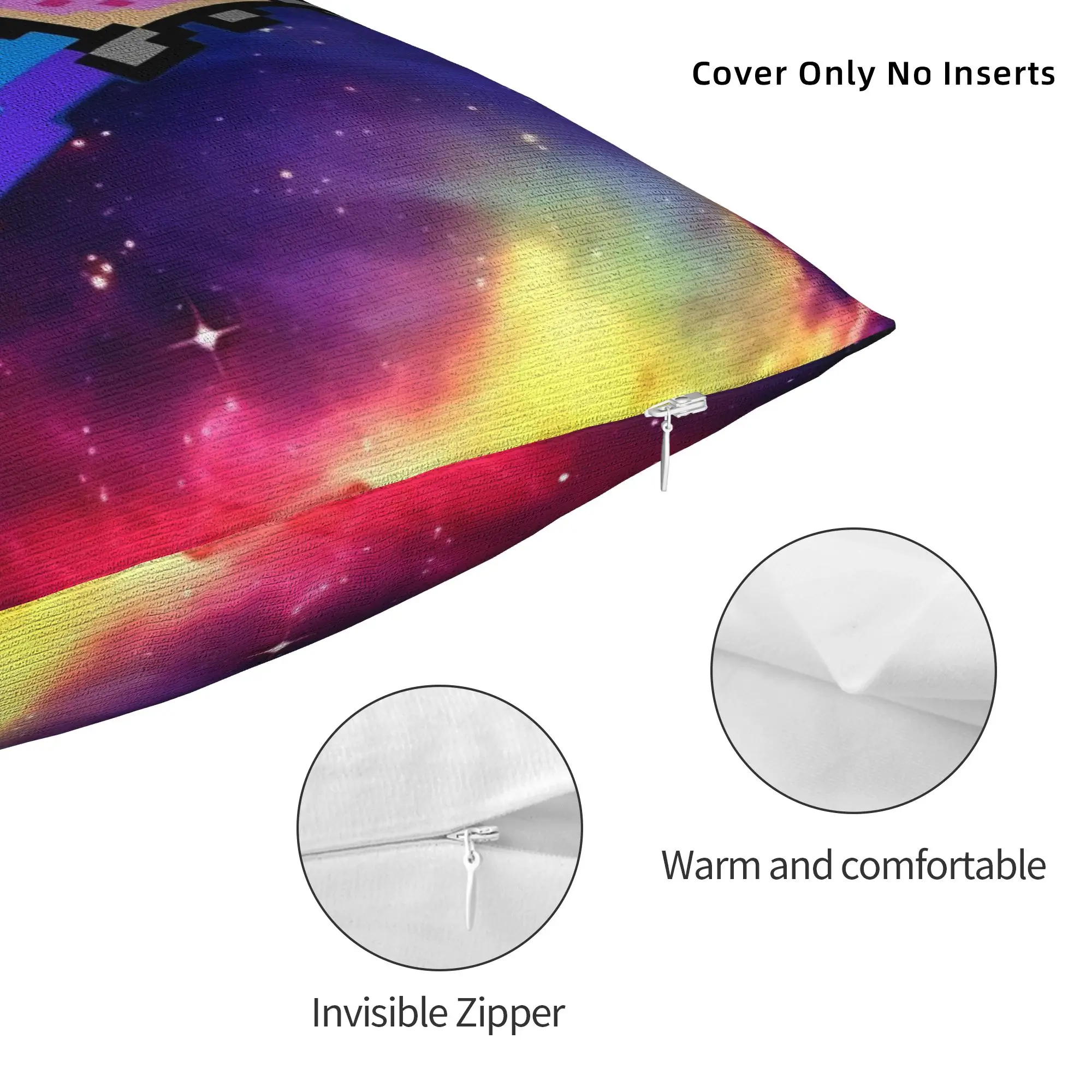 Nyan-Cats Rainbow Funny Game Pillowcase Soft Polyester Cushion Cover Decor Internet Meme Throw Pillow Case Cover Home Square