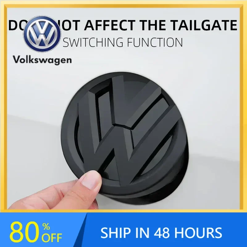 

2026 Hot For VW VOLKSWAGEN Car Glossy Black Front Grill Badges Rear Trunk Emblem Lid Covers Logo Sticker For VW Volkswagen GOLF