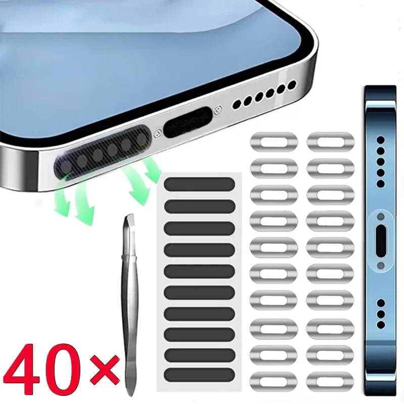 40/1PCS Mobile Phone Speaker Dust Mesh Sticker USB Charging Port Universal Protective Film Sticker For IPhone Samsung Xiaomi