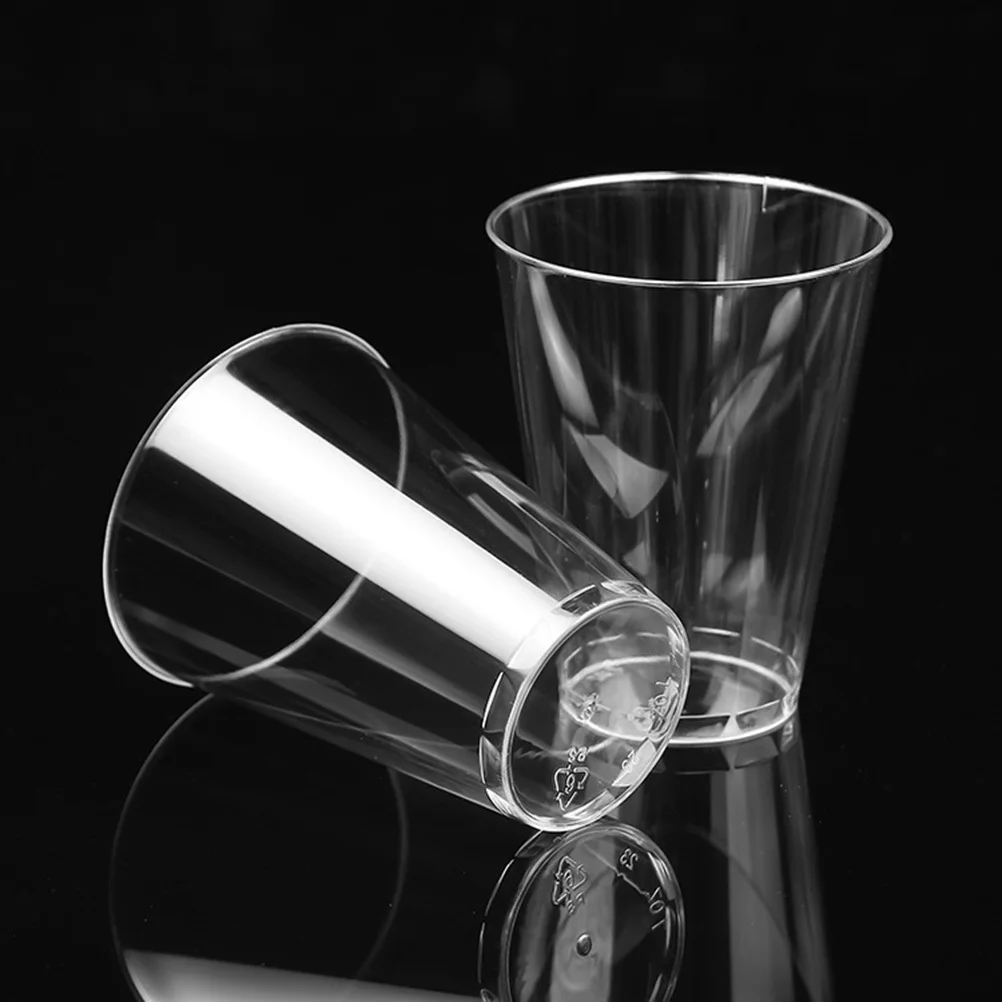 

20 pcs 8Oz 250Ml Disposable Clear Hard Plastic Cups Thickened Tasting Tumblers For Wedding Party Catering Events Aviation Cup