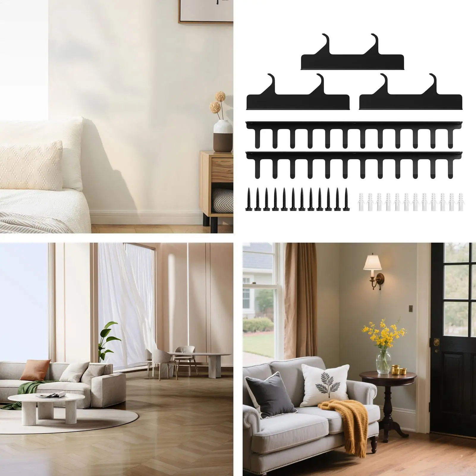 

Pull Down Bar Storage Rack 5-Piece Heavy Duty Organizer Holder Exercise Machine Attachments Holder For Resistance Bands Jump