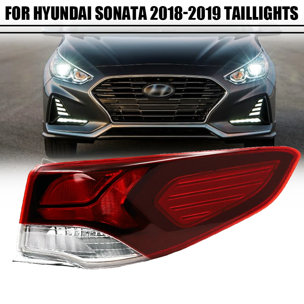 مصباح خلفي من الجانب الأيسر/الأيمن لسيارة Hyundai Sonata 2018-2019 مصباح مكبح خلفي خلفي مع