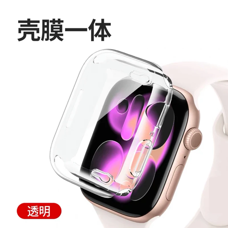 1–5 Stück transparente TPU-Abdeckung, Displayschutzfolie für Apple Watch 11, 10, 9, 8, 45/41 mm, 44 mm, 42 mm, 46 mm, weiche Hülle, IWatch-Serie 7 SE 6 5