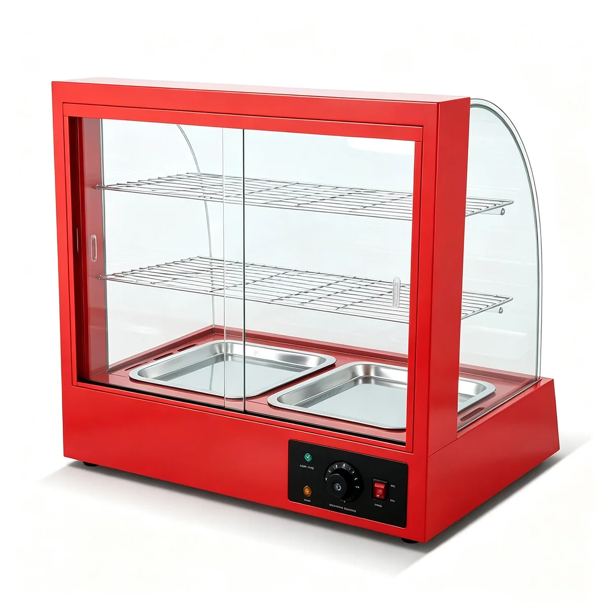 T*& Electric Curved Glass Warming Showcase Burger Display Warmer Machine Counter for Kitchen Food Display Warmer