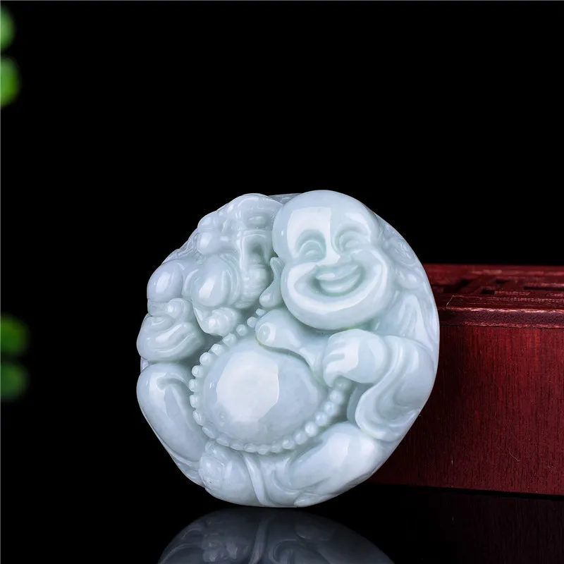 

Natural Jade A Goods Round Belly Maitreya Magic Pendant Fashion Joker Jade Pendant.