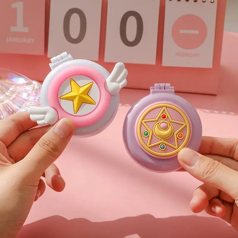 

2 in 1 Japanese Style Kawaii Portable Folding Makeup Mirror with Comb Sailor Moon Anime Cosplay Props Accessories