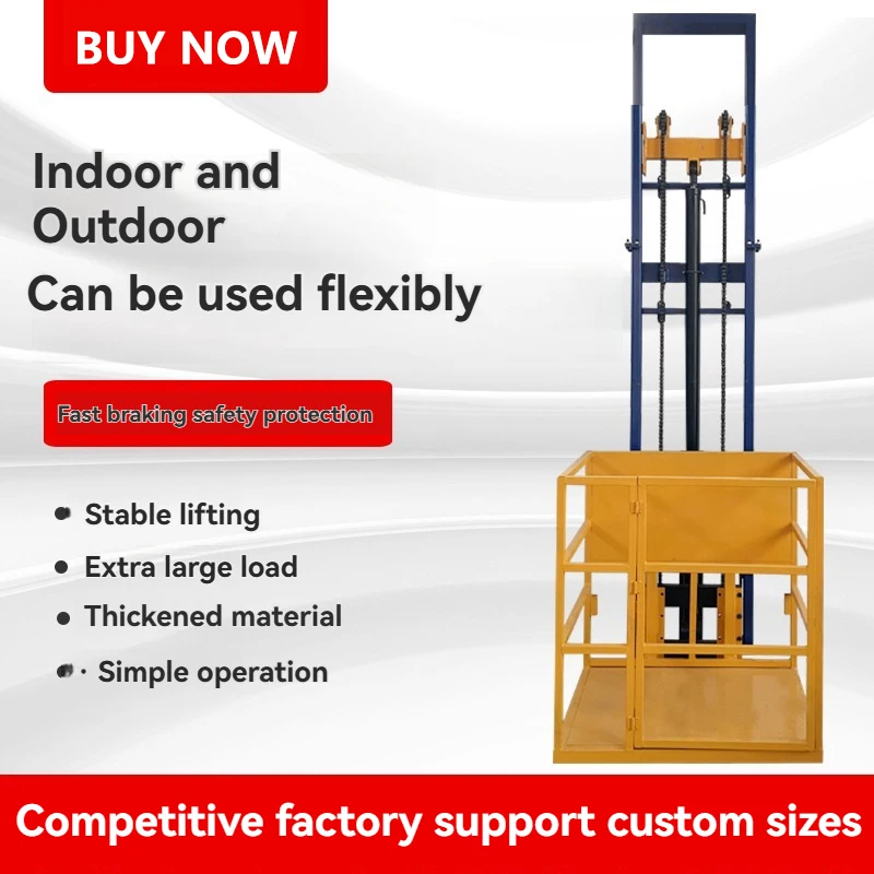 

3M Hydraulic Lift Freight Elevator Small Lift Household Electric Platform Lift Customized Double Track Workshop Lifting Platform