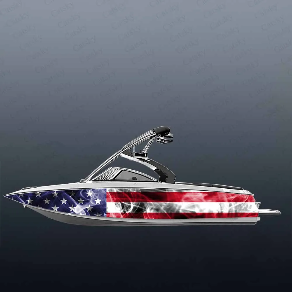 Flying American Flag Eagle Stripe Boat Sticker Pet Boat Sticker Vinyl Waterproof Wrap Graphic Boat Decoration Wrap Decal Gift