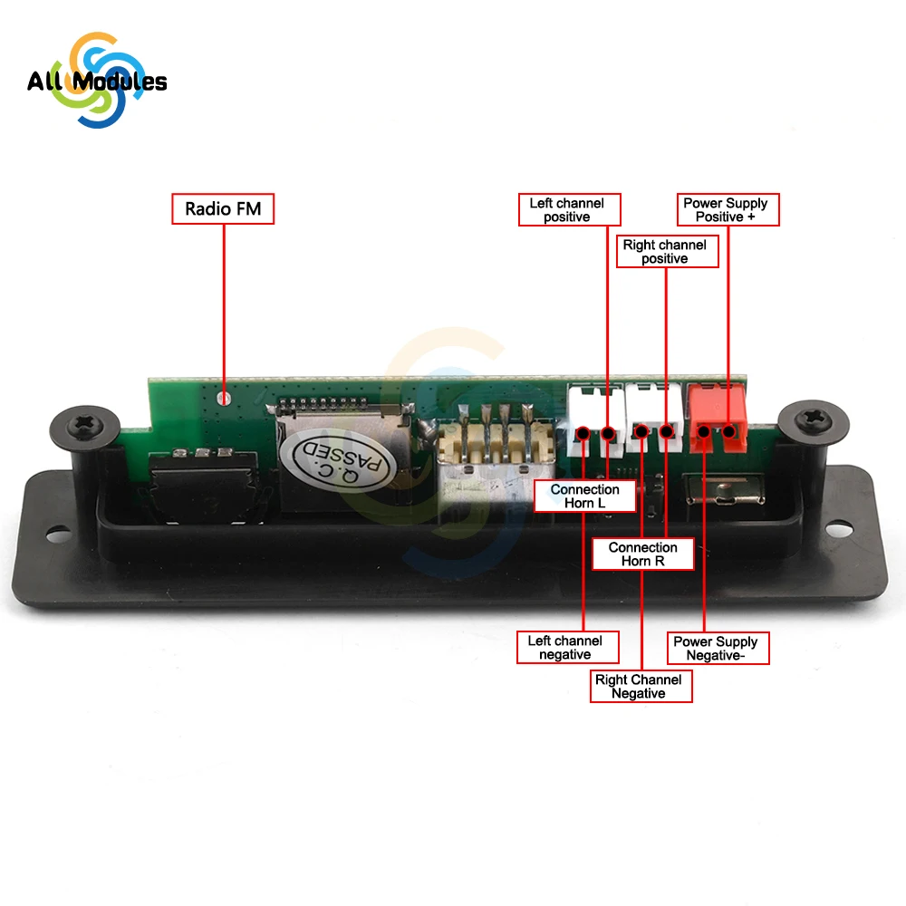 DC 5V 2X3W 6W Amplifier Decoder Board Bluetooth Car MP3 Player USB Recording Module FM AUX Radio for Speaker