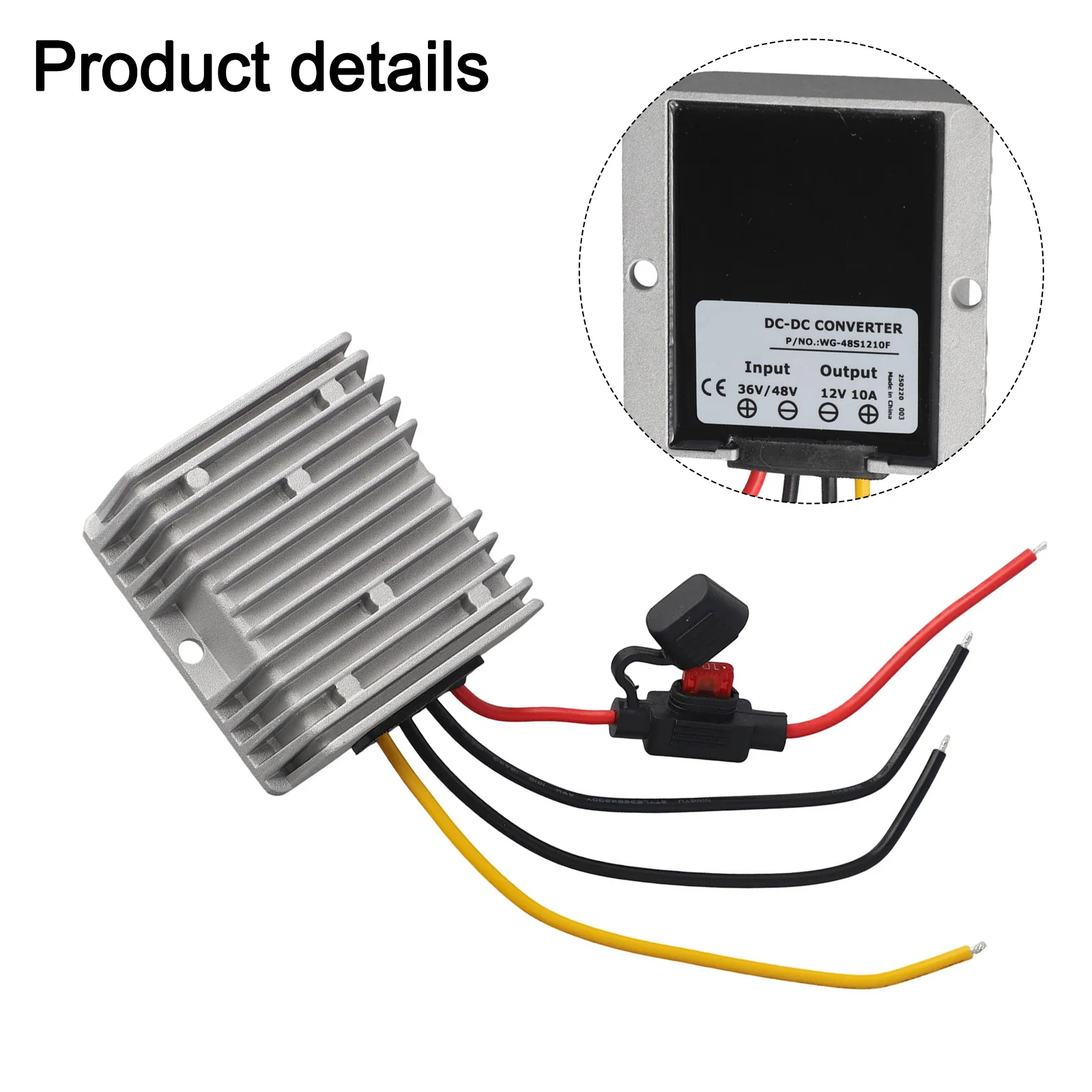 DC DC Power Converter Convert 36V/48V to Stable 12V Output at 10A for Cars Trucks and Various DIY Applications