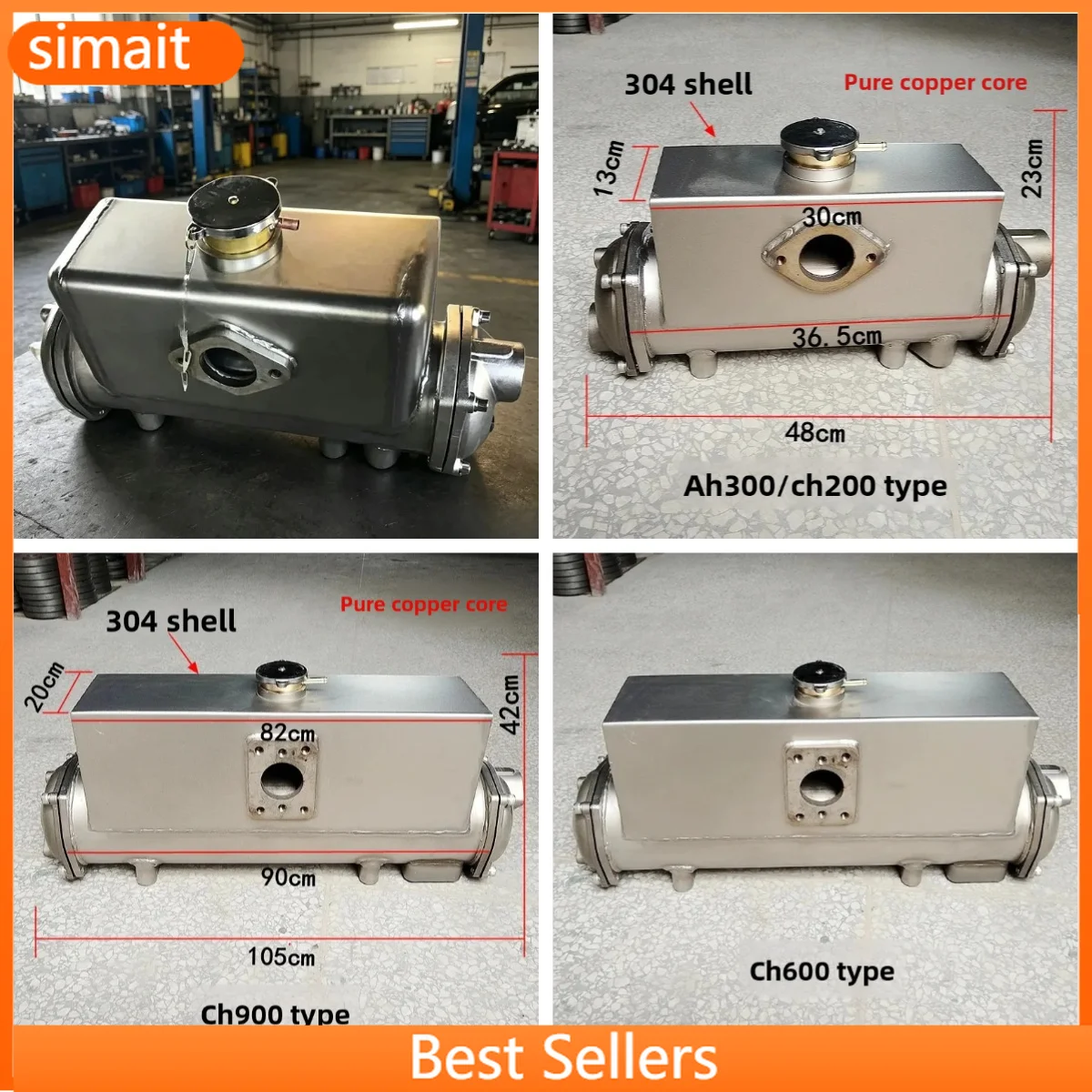 Corrosion Resistant Marine Diesel Engine Seawater Freshwater Heat Exchanger 304 Stainless Steel CH Series Cooler Thermostat