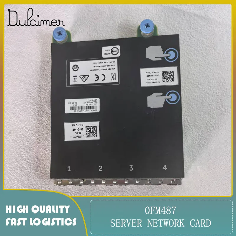 بطاقة شبكة الخادم 0FM487 Broadcom 5720 4 x Ports 1GbE 1000Base-T PCI Express 2.0 بطاقة واجهة شبكة إيثرنت المستخدمة