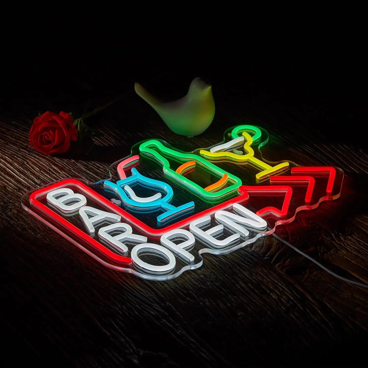 شريط مفتوح النيون ل عكس الضوء USB المفتوحة البيرة بار مصباح ليد للحانة الأعمال حفلة رجل كهف الكوكتيلات بيسترو ديكور علامة ترحيب