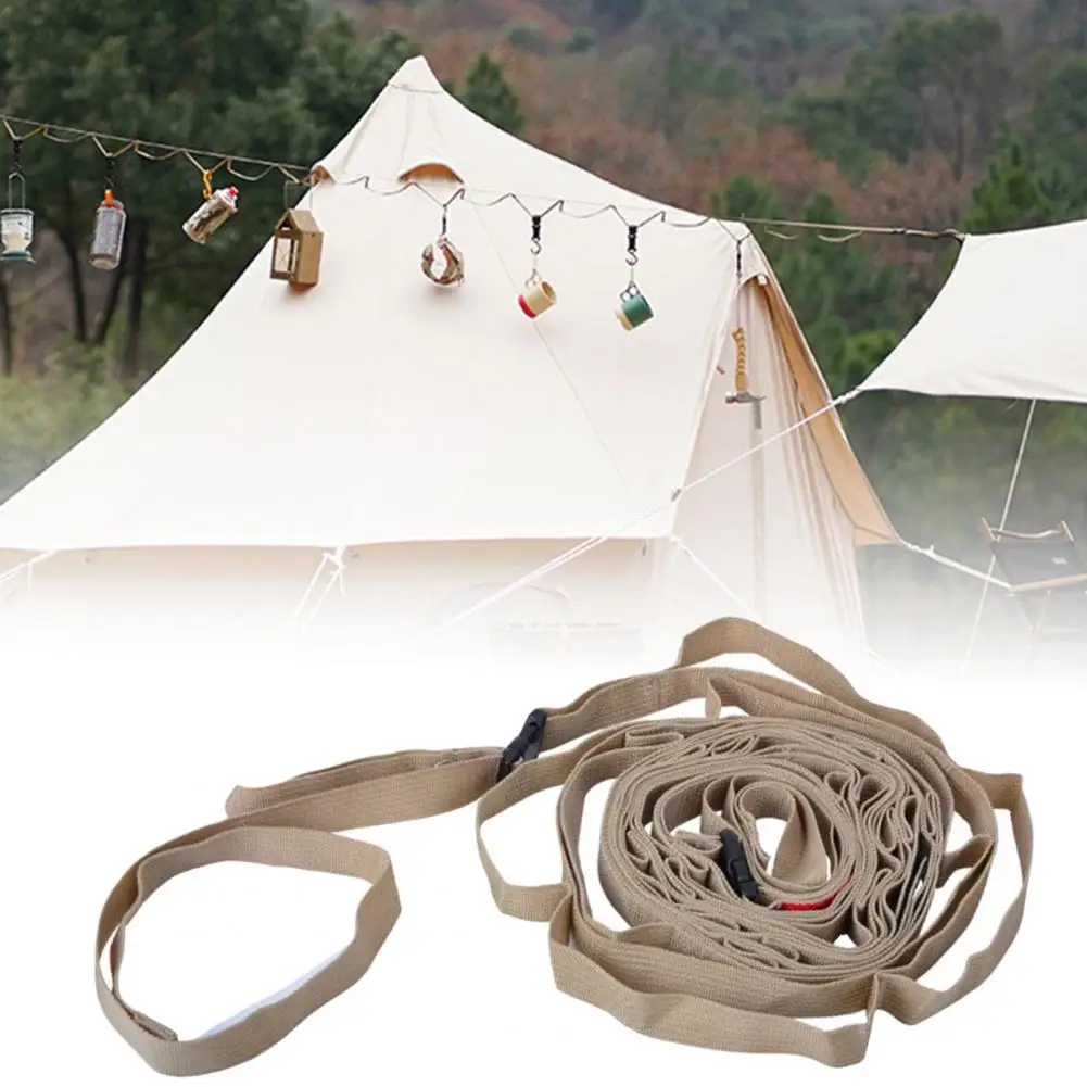 Extension Rope Campsite Storage Strap Durable Adjustable Camping Clothesline Strap Load-bearing Outdoor Clothes for Storage