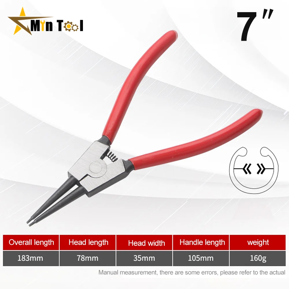 Circlip Pliers Internal External Ring Remover Installation Tool Straight/Curved Jaw Tip Precision Spring Loaded Tool Hand Tool