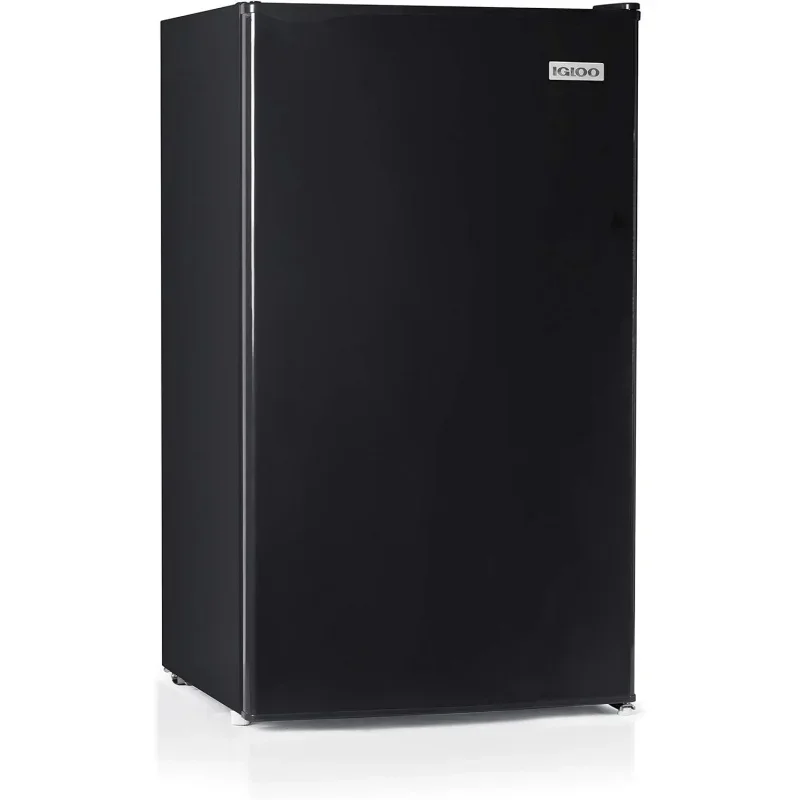 QWIgloo 3.2 Cu.Ft. Single Door Compact Refrigerator with Freezer - Slide Out Glass Shelf,Perfect for Homes,Offices,Dorms -Black