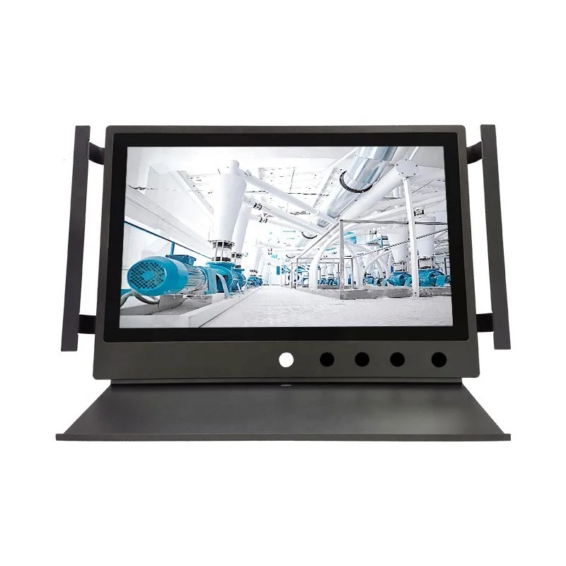 

Customized LCD Displays 23.8 Inch Industrial 10 Point Capacitive Touch Screen with Emergency Button Hole and Side Handle