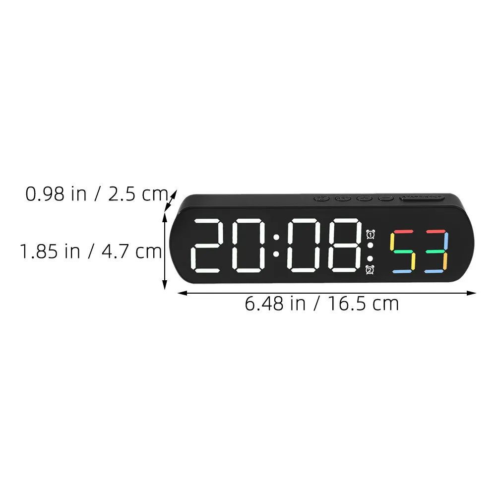 Digital Alarm Clock LED Display Multi Function Desk Clock for Bedroom Living Room Office with Large Clear Screen Temperature