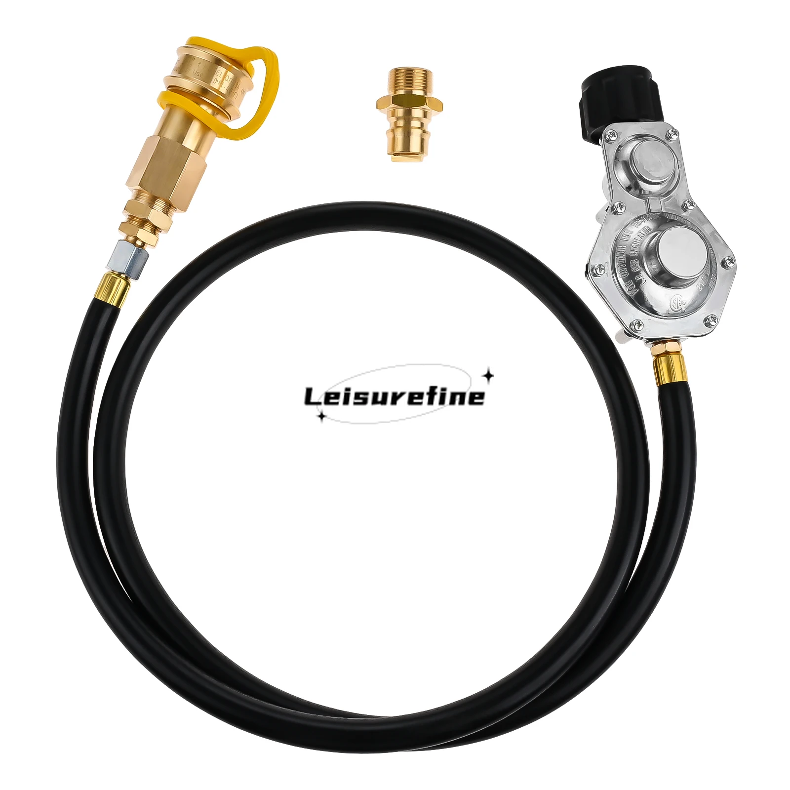 

Two Stage 5FT Hose Propane Regulator Standard 3/4" Quick Disconnect Connector Plug for Fire Pit Fryer Outdoor Cooking Camping