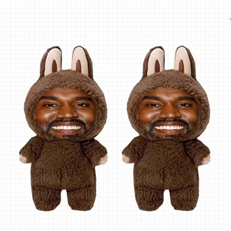 

New Cute Kanye West Hip Hop Trendy Pendant Same Layeye Design Birthday Gift Trending Toy For Fans Stuffed Plush Customized Doll
