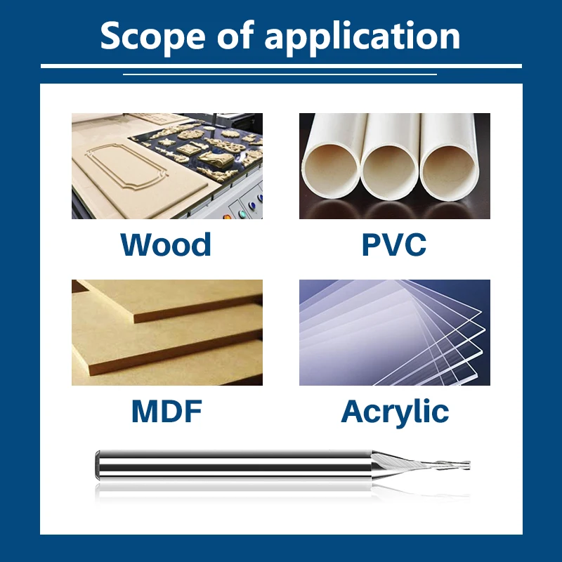 XCAN 2 Flute Flat Endmill 3.175mm Shank Up Cut CNC Spiral Router Bit Carbide Milling Cutter for Wood PVC MDF