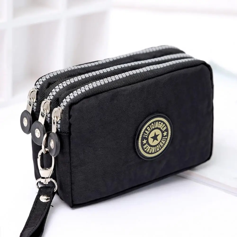 Women Wallet Multi Slots Lanyard Coin Purse 3 Zippers Card Holder Money Phone Bag Clutch Ladies Purse Long Wallet Coin Purse