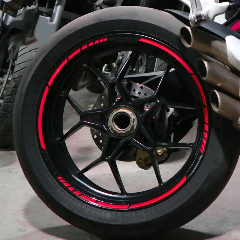 5 Colors Car Styling Strips Reflective Motocross Bike Motorcycle Wheel Stickers And Decals 17/18 Inch Reflective Rim Tape