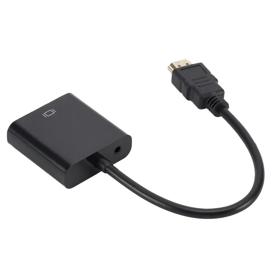 HDMI-kompatybilny z kabel adaptera VGA konwerterem męskim na Famale 1080P VGA Jack 3.5 przewód AUX zasilania USB do komputera projektor do laptopa