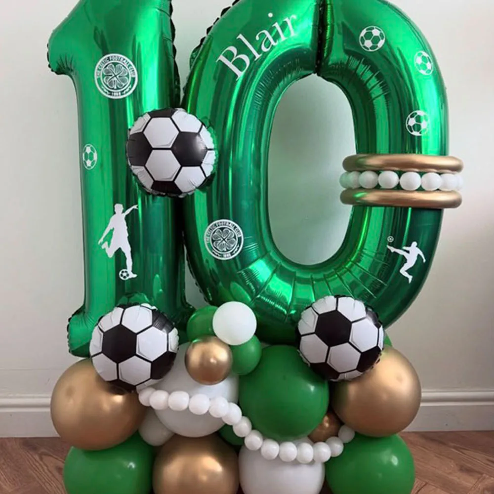 42 قطعة بالونات كرة القدم مجموعة 32 بوصة الأخضر 0-9 عدد كرة القدم احباط بالون كرة القدم المستديرة Globos لاستحمام الطفل الصبي حفلة عيد ميلاد