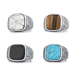 2024 NEW Vintage Luxury Crystal Larger 4colour Stone Ring Wedding Jewelry Engagement Rings For Man Women Anel Gift