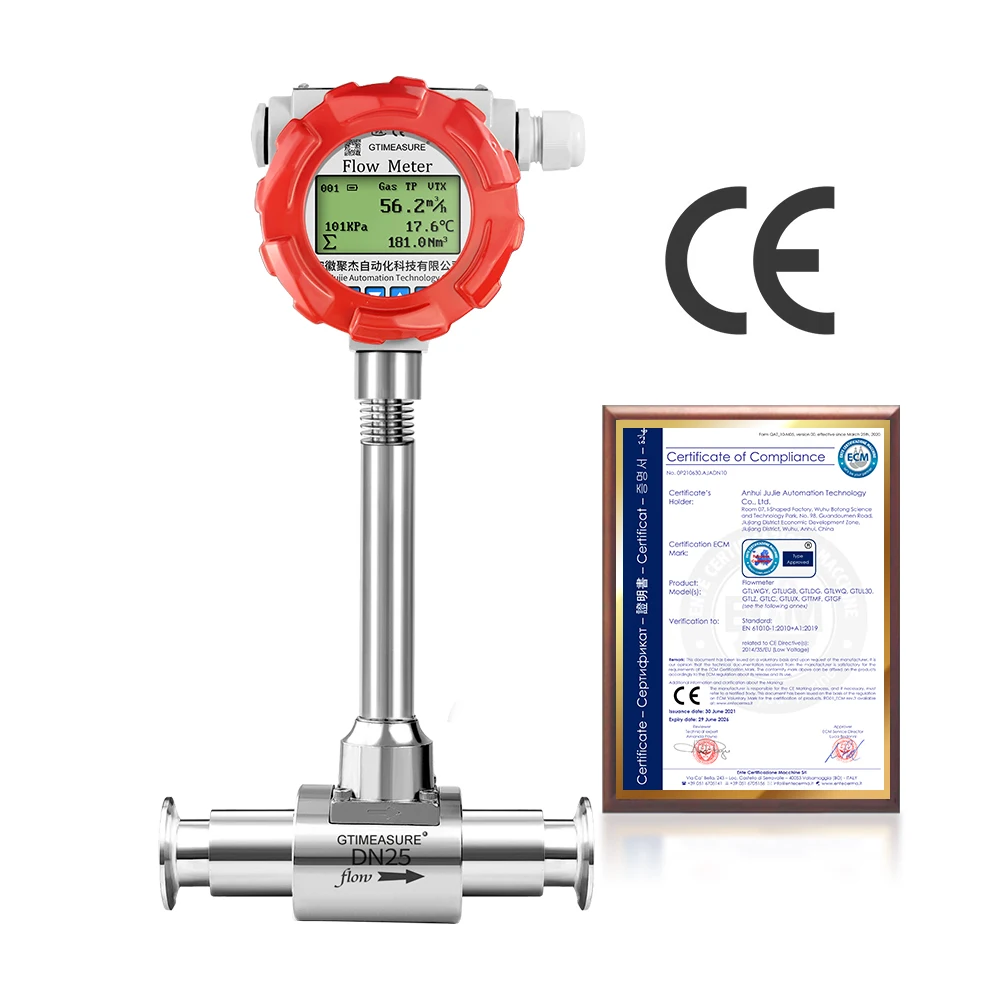 2026 Stainless Steel Flowmeter High Quality Steam Flowmeter Air Compressor Measuring 4-20mA Output OEM