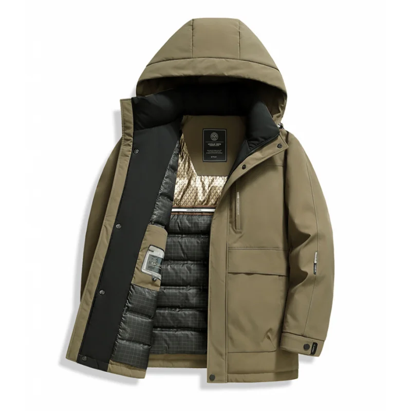 

GIOIOM's пуховик, осенне-зимний теплый пуховик на белом утином пуху, пальто, модный повседневный топ, мужская одежда