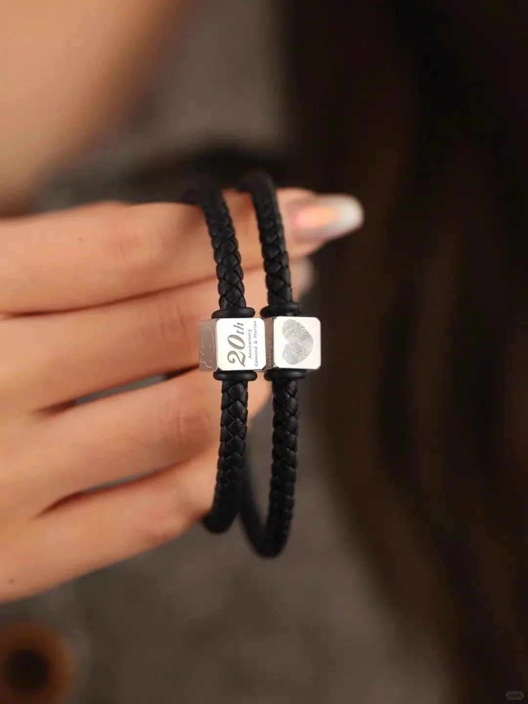 Custom Photo Bracelet Engraved Leather Couples Picture Bangle Personalized Titanium Steel Jewelry Anniversary Gifts for Men