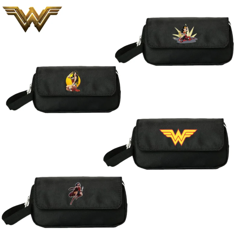 DC Justice League Wonder Woman película periféricos estampado de dibujos animados estudiante portátil de gran capacidad lona bolsa de almacenamiento de papelería