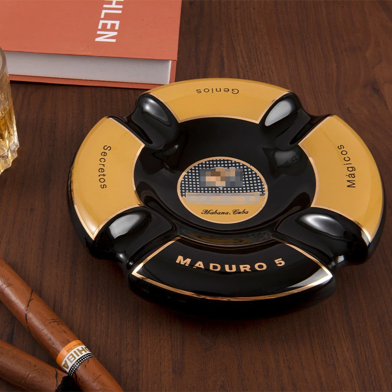 Cigar Ashtray Ultra Luxury Commemorative Edition Round Black Ashtray