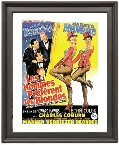 Framed Poster Gentlemen Prefer Blondes 2 Poster Photo Paper Print Picture Frame Poste  16x12 inch