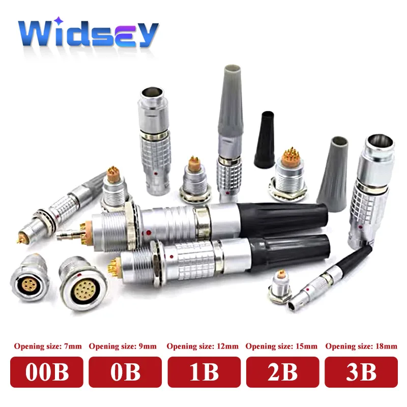 LEMO Compatible FGG EGG Push-pull Self-locking Aviation Plug 00B 0B 1B 2B 3B Metal Connector 2/3/4/5/6/7/8 Pin Signal Reception