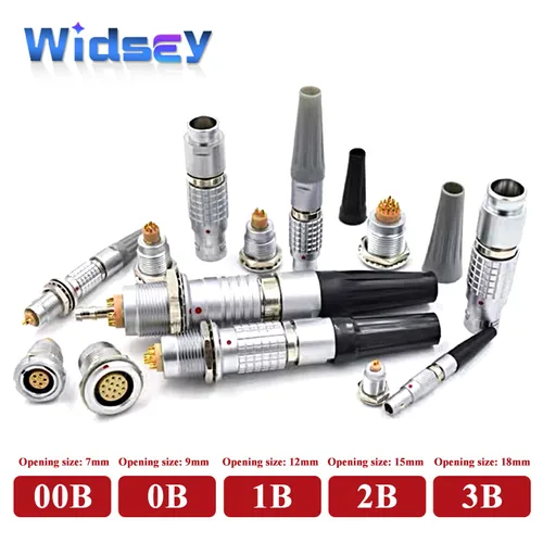 LEMO Compatible FGG EGG Push-pull enchufe de aviación autoblocante 00B 0B 1B 2B 3B conector de Metal 2/3/4/5/6/7/8 Pin recepción de señal