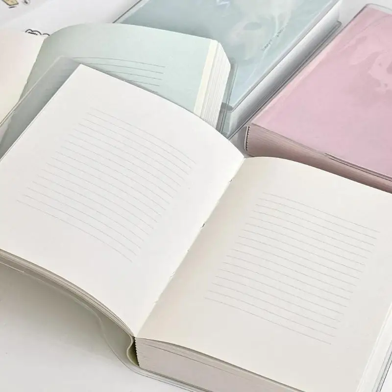 Thickened Macaron Notebook 400 Pages Large Capacity Transparent Cover for Travel Diary School Note Taking