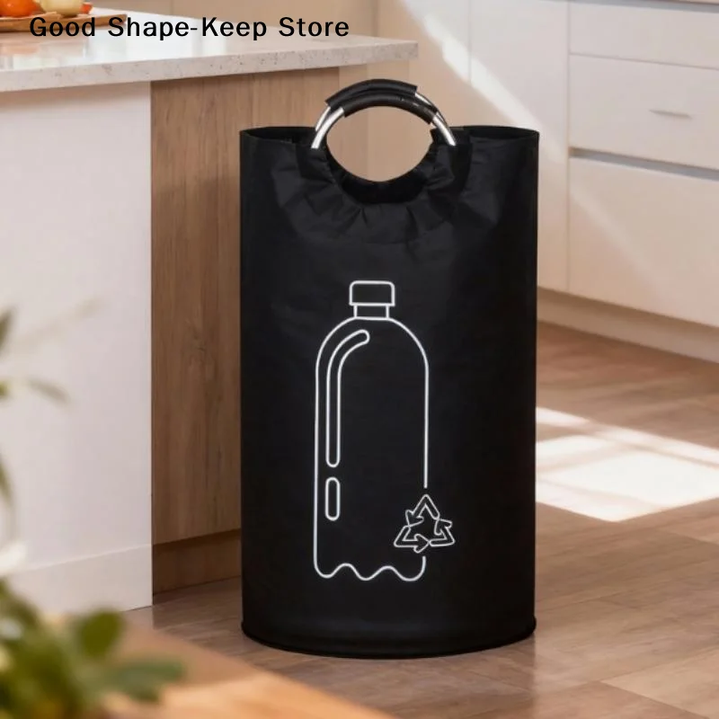 Großer 82L Abwasserflaschen-Sammelkorb Leere Flaschen-Aufbewahrungskorb mit Aluminiumgriff Faltbarer Recycling-Behälter